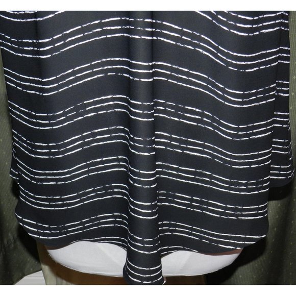 Worthington size XL semi sheer skip striped blouse roomy black / white - Picture 6 of 7